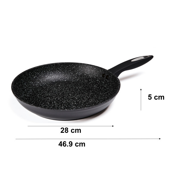 Alumínio forjado de 28 cm com alça de toque suave