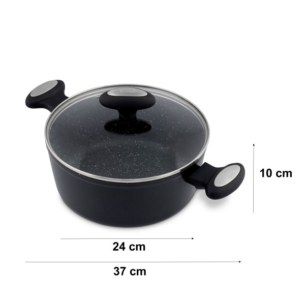 Pote de alumínio forjado 24CM X 10,5