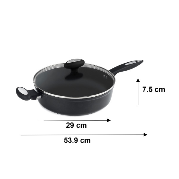 Frigideira cerâmica 28cm, com tampa de vidro