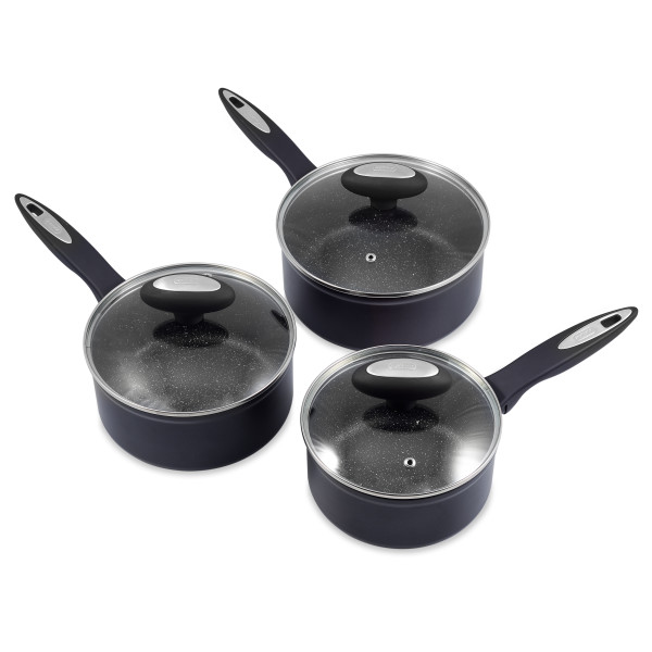 Juego de sartenes de aluminio forjado de 3 piezas 16CM, 18CM, 20CM
