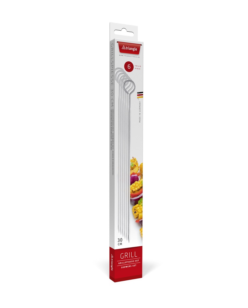 Espeto anelar 30cm, 6 peças