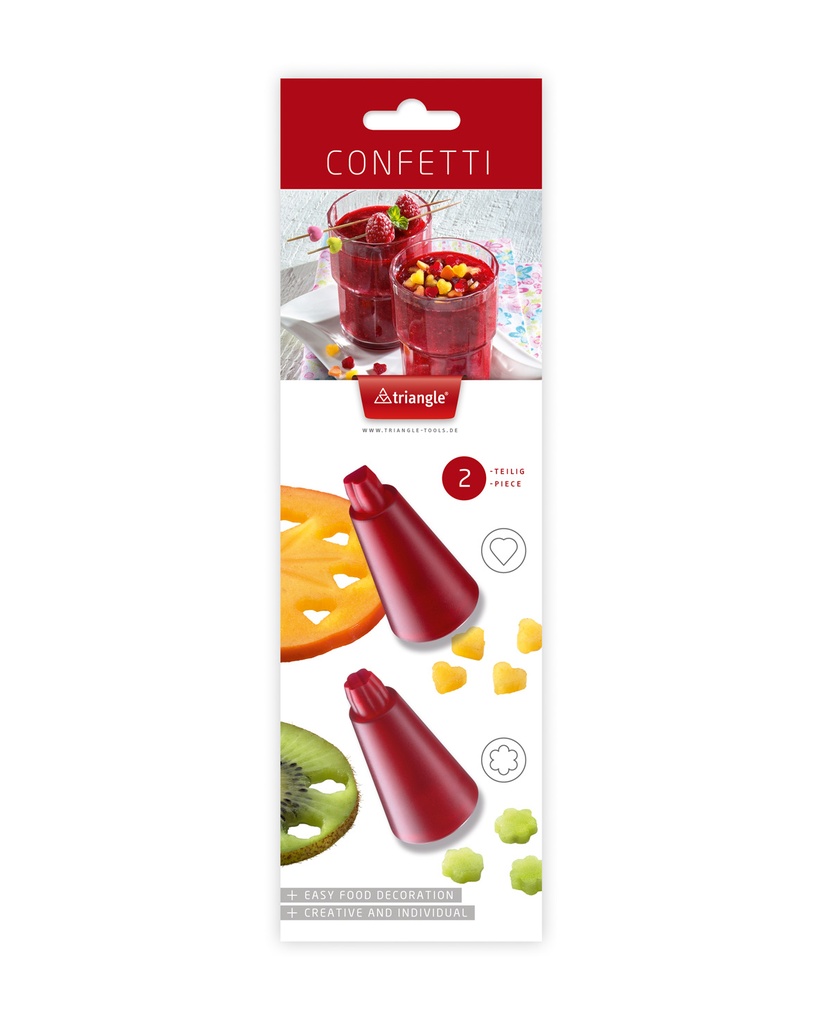 Confetti Cutter Set, 2-piece, red
